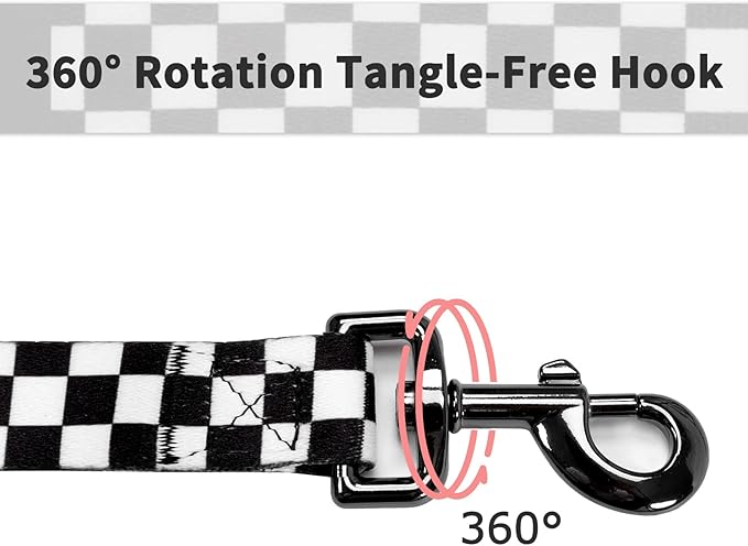 Ihoming Dog Collar and Leash Set for Daily Outdoor Walking Running Training, Chess Board Design for Large Boys Girls Dogs Cats Pets, L-Up to 80LBS Ihoming