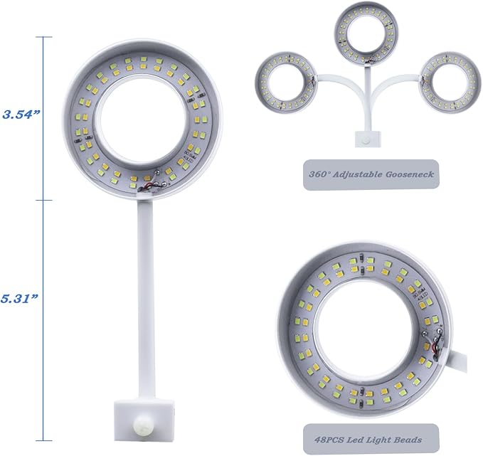 Upgraded Aquarium Light Clip On Fish Tank LED Light Small USB Light Dimmer Multi-Color White+Warm Yellow+Yellow 1 to 5 Gal (Adapter NOT Included, No Timer) PUEUTU