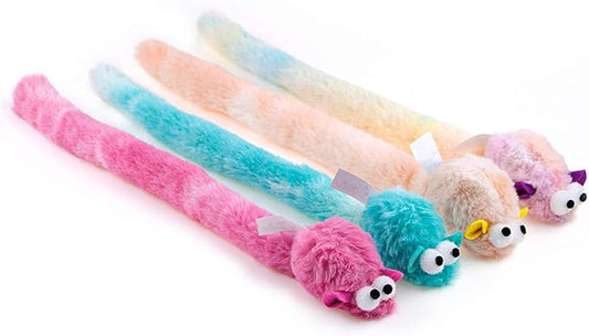 CHIWAVA 4 Packs 15 Inch Long Soft Plush Cat Toys Mice with Bell Rustle Sound Small Mouse Activity Interactive Toy - PAWPICO