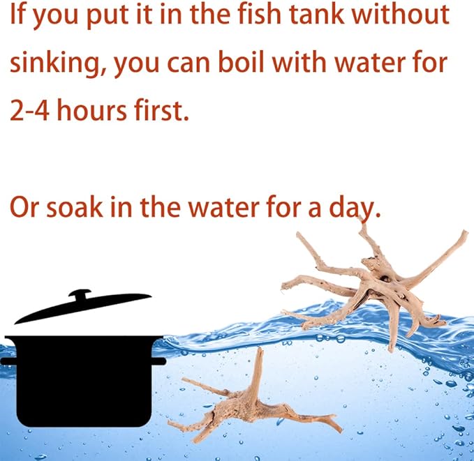 Aquarium Driftwood Natural Spiderwood for Aquarium Decor 4PCS 6-8inch Driftwood Branches for Fish Tank Decorations CENIBBLE