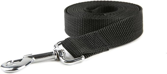 Nylon Dog Training Leash, Traction Rope, 4Ft /5 Foot /6 Feet Long, 5/8 inch 3/4 Inch 1 Inch Wide, for Small and Medium Dogs (1'' x 7 FT, Black) TAIDA