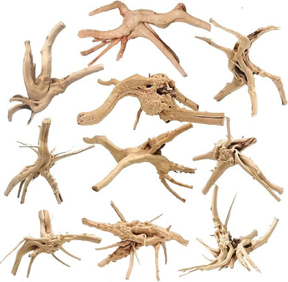 Natural Small Spiderwood Driftwood for Aquarium Decor Rptile Fish Tank Decoration Assort Branch 2-4'' 10 Pcs Jorewood