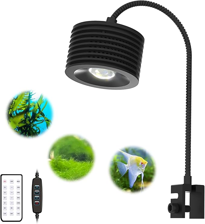 Full Spectrum Aquarium Light, Adjustable Saltwater Freshwater Super Bright Fish Tank Light for Reef, Coral, Planted Nano Aquarium Tank (A-20 Freshwater 16W) Lominie
