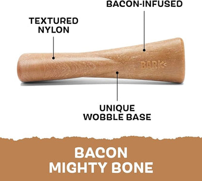 Barkbox Super Chewer Tough Dog Chew Toys for Aggressive Chewers, Dental Stimulating (Bacon Bone - Large) - PAWPICO