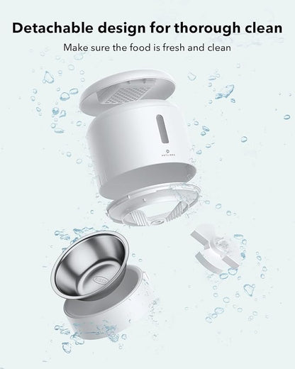 PETLIBRO Automatic Cat Feeder, Automatic Cat Food Dispenser with Freshness Preservation, 3L Timed Cat Feeders for Dry Food, Up to 50 Portions 6 Meals Per Day, Granary Pet Feeder for Cats, White - PAWPICO