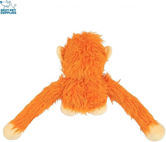 Best Pet Supplies O-Hug-Atan Interactive Squeaky Plush Toy for Small and Medium Breed Puppies or Dogs - O-Hug-Atan (Orange) - PAWPICO