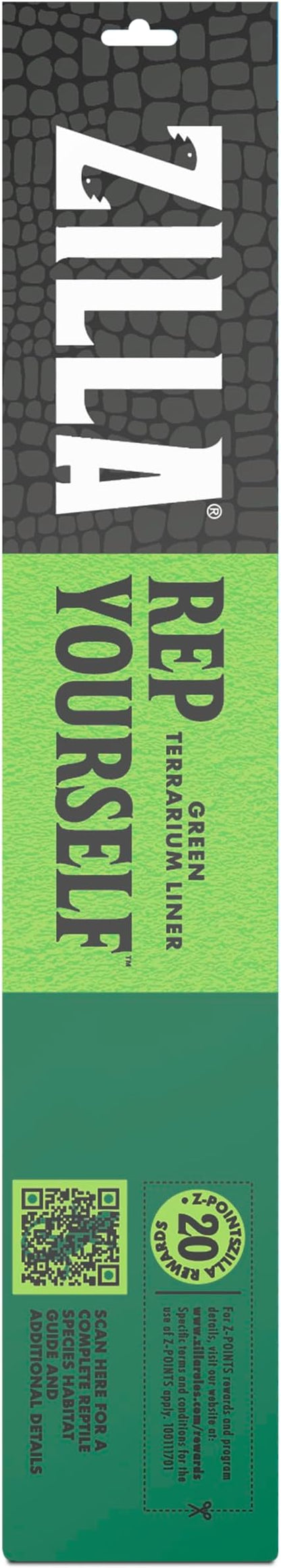 Zilla Reptile Terrarium Bedding Substrate Floor Liner, Green, 75G, 17.25" x 47.25" Zilla
