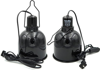 Reptile Light Fixture, 2-Pack 5.5'' Deep Dome for Reptile Light/Heat Lamp/UVB Light, 5.5 Inch Light Reflector Dome ReptiKing