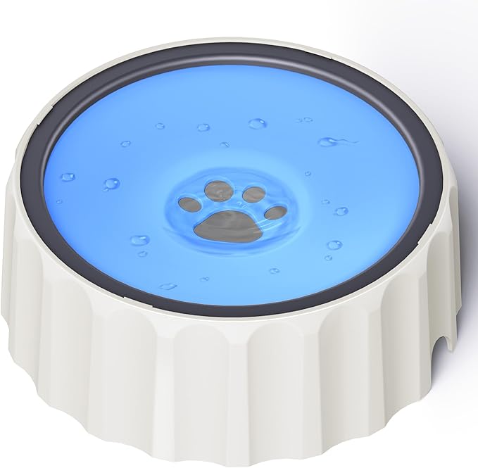 Dog Water Bowl No Spill 70oz/2L Large Capacity Dog Water Bowl Dispenser Non Slip No Splash Dog Water Bowl Pet Slow Feeder No Drip Dog Water Bowl on Vehicle Slow Water Bowl for Dogs and Cat Blue - PAWPICO
