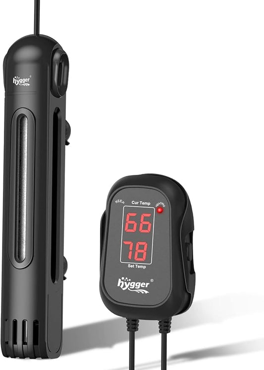 hygger 500W Submersible Aquarium Heater with Digital Controller, Auto Shut Off Fish Tank Heater for 66-132 Gallon Freshwater/Saltwater Reef Tank hygger