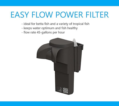 Koller Products AquaView 4.5-Gallon Aquarium Starter Kit with Full Filtration and LED Lighting (7 Dazzling Color Selection), Ideal for a Variety of Tropical Fish DISCOVERTHEEXCITINGWORLDOFKEEPINGTROPICALFISH