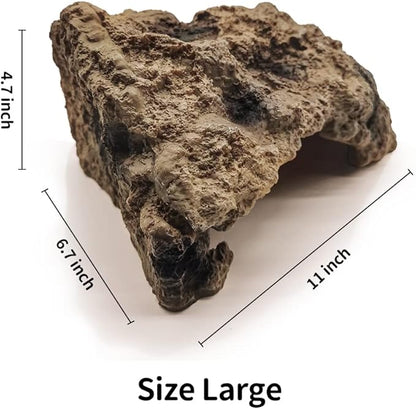 Reptile Simulation Rock Cave Hideouts Terrarium Habitat Décor Bearded Dragon Hideout for Turtles Lizards Snakes Crab (Large) LUCOSIU