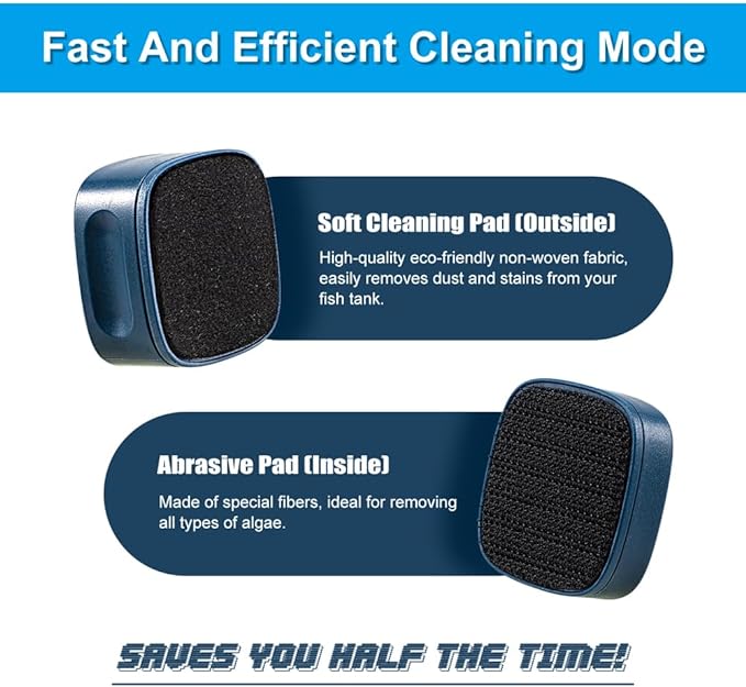 Aquarium Mini Magnetic Scrubber Scraper Small Fish Tank Cleaner Nano Glass Aquarium Cleaning Tools with Super Strong Magnet DaToo