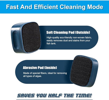 Aquarium Mini Magnetic Scrubber Scraper Small Fish Tank Cleaner Nano Glass Aquarium Cleaning Tools with Super Strong Magnet DaToo