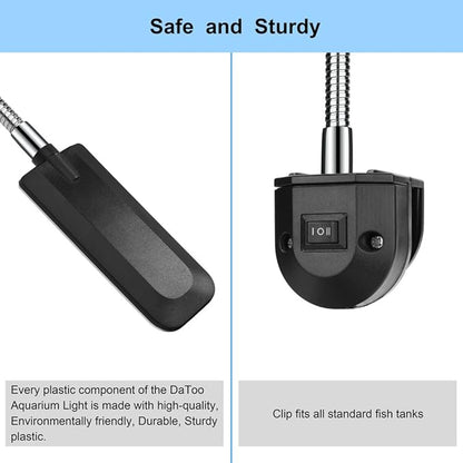 Aquarium Light Small LED Clip Light for Fish Tank, 1 Yr Warranty DaToo