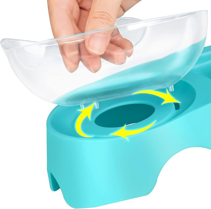 MILIFUN Cat Bowls, Cat Food Bowls Elevated Tilted, Anti Vomiting Kitty Bowls for Puppy and Bunny, Orthopedic Cat Bowls for Indoor Cats.(Blue) - PAWPICO