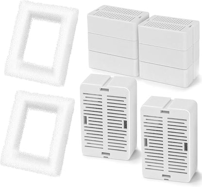 Replacement Filters for Ceramic Cat Water Fountain, 8 Carbon Filters and 2 Sponge Foam Filters (8+2) - PAWPICO