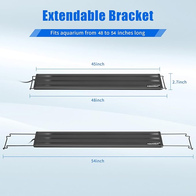 AQUANEAT LED Aquarium Light, Full Spectrum, Adjustable Brightness, with Built-in Timer, Auto On Off, for 48-54 Inch Fresh Water Plant Fish Tank Light Multi-Color Aquaneat