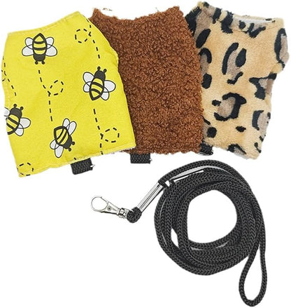 Bearded Dragon Harness Leash Soft Cotton Dinosaur Reptile Lizard Leash for Amphibians Small Pet Animals (Yellow) HAICHENTEC
