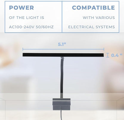 EOS LED Aquarium Light - Adjustable Aquarium Gooseneck Light - Aquarium Lights for Fish Tanks - LED Light for Nano Tank - Nano Tank Light - Full Spectrum Aquarium Light - N5 White Aqua+Worx