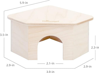 Niteangel Birch Chamber-Maze Hamster Hideout - Small Pets Woodland House Habitats Decor for Hamster Mice Gerbils Mouse Niteangel