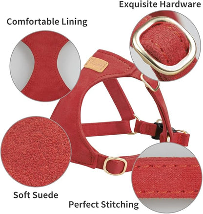 Puppytie No Pull Dog Harness with Multifunction Dog Leash,Soft Adjustable No Choke Escape Proof Pet Harness Vest for Medium Dogs or Large Dogs,red Hawthorn,M - PAWPICO