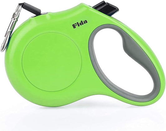 Fida Retractable Dog Leash, 10ft Heavy Duty Pet Walking Leash for X-Small Dog or Cat up to 18 lbs, Tangle Free. One-Hand Brake (X-Small, Green) Fida