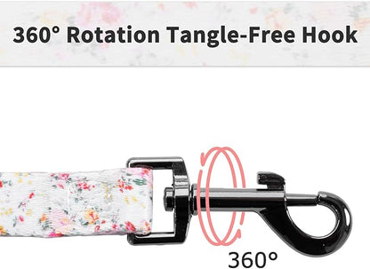 Ihoming Dog Collar and Leash Set for Daily Outdoor Walking Running Training, Floral Sky Design for Small Boys Girls Dogs Cats Pets, S-Up to 20LBS Ihoming