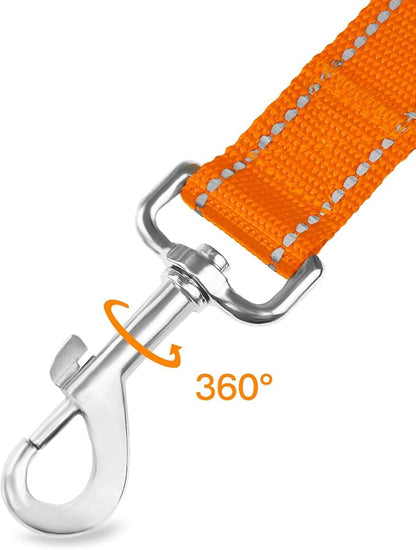 Joytale Double-Sided Reflective Dog Leash, 6 FT/5 FT/4 FT, Padded Handle Nylon Heavy Duty Leashes for Medium & Large Dogs Walking, Orange, 6FT Joytale