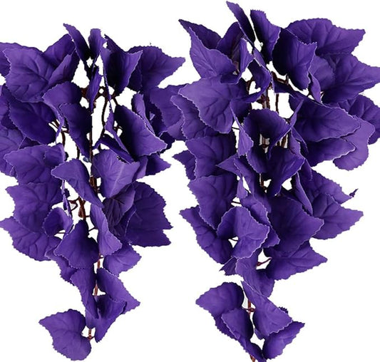 Reptile Plants, 2 Pieces Hanging Silk Terrarium Plant with Suction Cup for Bearded Dragons Lizards Geckos Snake Pet, Decorations Terrariums Pet Supply of Reptile & Amphibian Habitat Plants PAWPICO