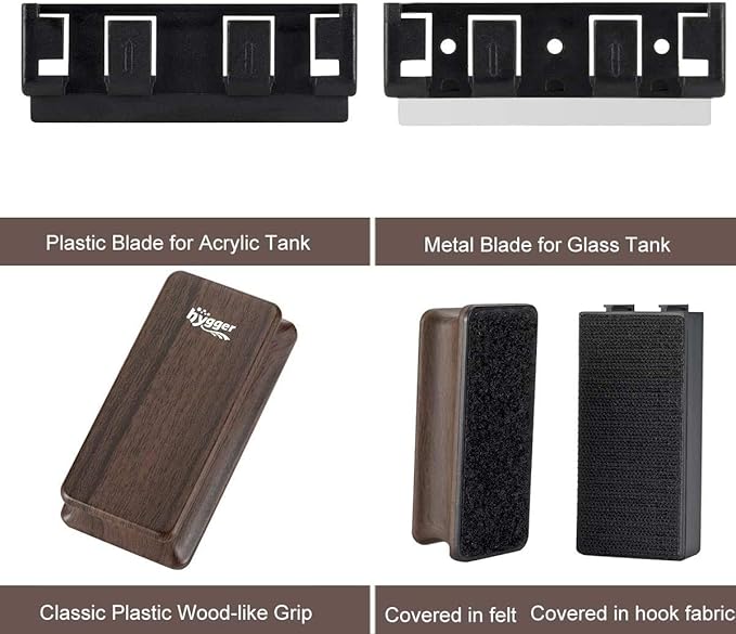 hygger Aquarium Strong Magnetic Cleaner Algae Magnet Cleaning Tool with Scraper Floating Brush for Fish Glass Tank M hygger