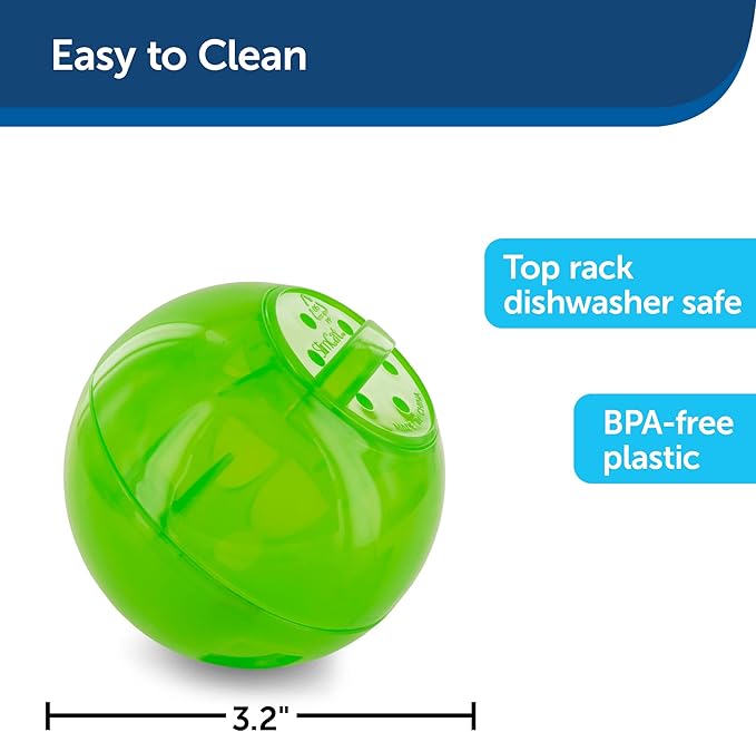 PetSafe Slimcat Feeder Ball - Interactive Game for Your Cat - Fill with Food and Treats - Green - PAWPICO
