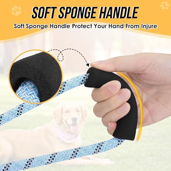 Lukovee Hands Free Dog Leash, 10FT Adjustable Dog Training Leash 1/2 Inch Nylon Heavy Duty Lead No Pull for Large Medium Dogs, Tangle Free Reflective Waist Leash for Dog Walking Running, Blue Lukovee