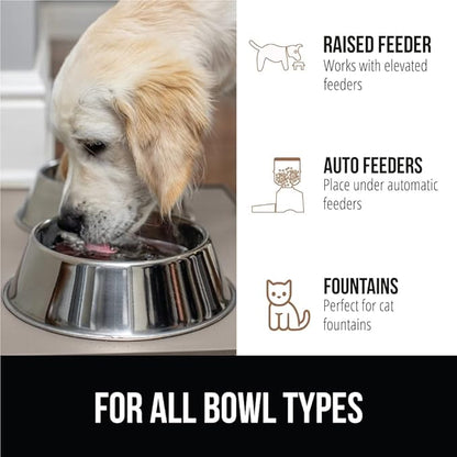 Gorilla Grip 100% Waterproof Raised Edge BPA Free Silicone Pet Feeding Mat, Dog Cat Food Mats Contain Spills Protects Floors, Placemats for Cats and Dogs Water Bowl, Pets Accessories 18.5x11.5 Beige - PAWPICO