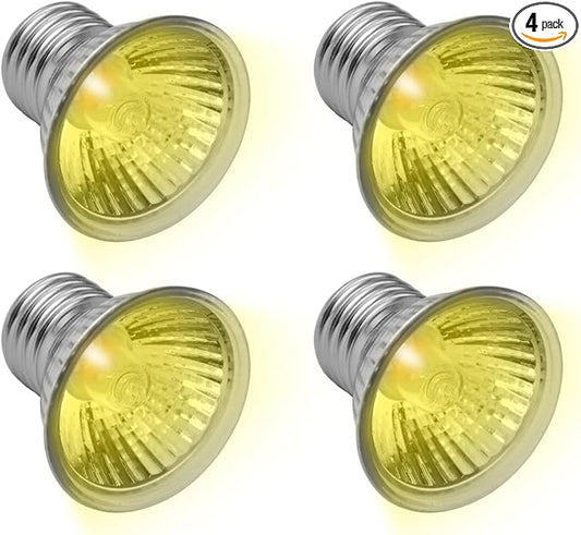 DOMICA 4-Pack 50W UVA UVB Light Bulbs for E27 Reptile Heat Lamp, Basking Spot Light Simulated Sunlight, Heating Lamp for Turtle, Lizard, Snake, Beared Dragon, Amphibians DOMICA