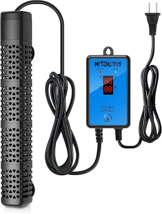 HiTauing Aquarium Heater, Upgraded 300W/500W Fish Tank Heater with Intelligent Leaving Water Automatically Stop Heating and Advanced Temperature Control System, Suitable for Saltwater and Freshwater HiTauing