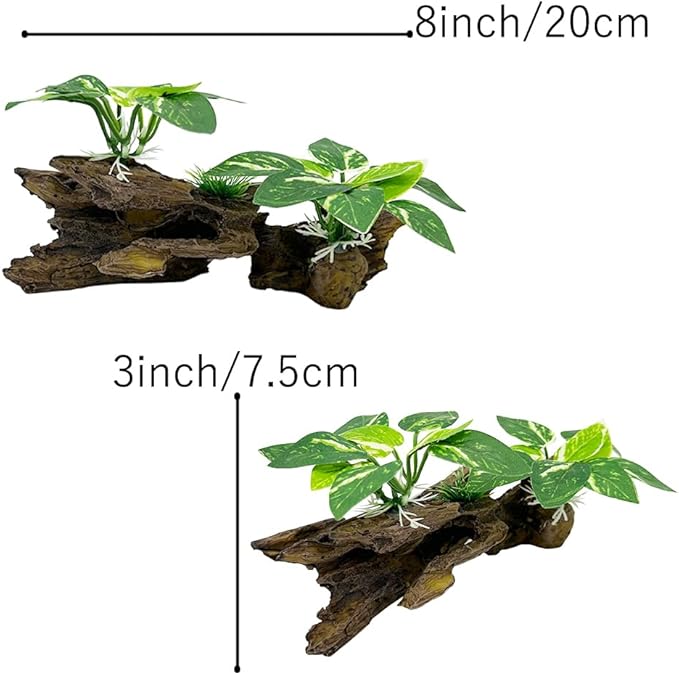 Smoothedo-Pets Fish Tank Decorations Aquarium Decor Ornaments Betta Silk Leaf pad Hammock Artifical Driftwood Cave Goldfish Bowl Accessories (Type-B) EnvironmentFriendlyArtificialPlasticPlantAquariumDecoration