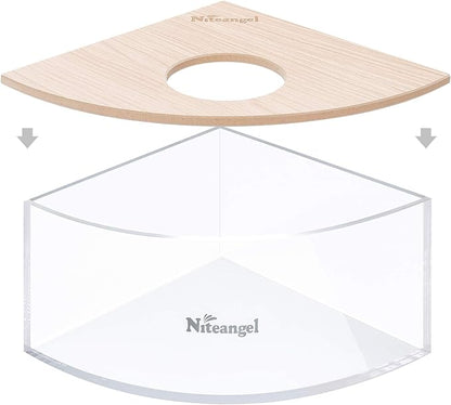 Niteangel Animal Sand-Bath Box: - Acrylic Critter's Sand Bath Shower Room & Digging Sand Container for Hamsters Mice Lemming Gerbils or Other Small Pets (Triangle, Burlywood) Niteangel