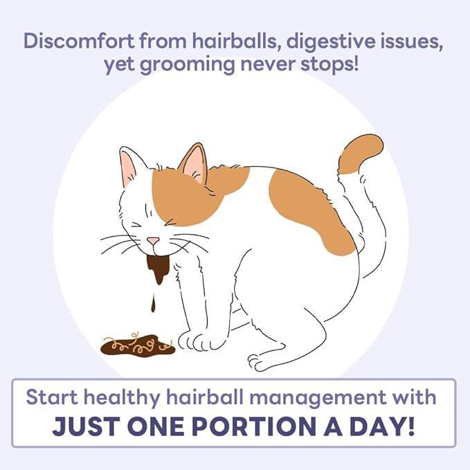 DoctorBy HB Care Hairball Supplement for Cats– Korean Made Hairball Relief Furball Control Remedy & Digestive Support Supplements with Omega-3, Chitosan-30 Individuallly Packaged (1 Pack, 30 Count) DrBY