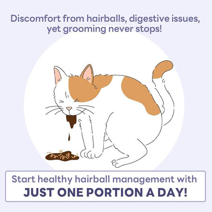 DoctorBy HB Care Hairball Supplement for Cats– Korean Made Hairball Relief Furball Control Remedy & Digestive Support Supplements with Omega-3, Chitosan-30 Individuallly Packaged (1 Pack, 30 Count) DrBY