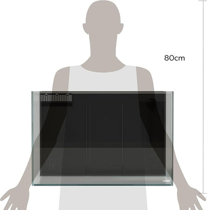 Landen 60P 26.23 Gallon Ultra Clear All Glass Rimless Low Iron Aquarium Tank with Rear Filtration Chamber for Salt and Fresh (Return Pump Included) 23.6Wx17.7Dx15.8H in(60x45x40cm) 8mm Thickness Landen