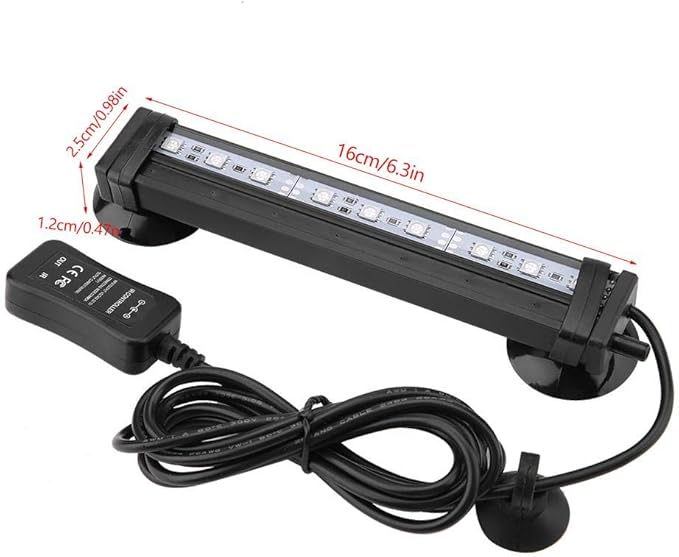 TOPINCN LED Aquarium Light Fish Tank Bubble Light Underwater Led Light with Remote Control + Manual Color Change - Highlight Colorful Aquarium Light Kit(US Plug)(16cm) TOPINCN