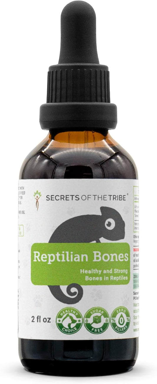 Reptilian Bones | Natural Herbal Dietary Pet Supplement for Reptiles | Support Healthy Bones | Alcohol-Free Extract, Stinging Nettle Leaf, Plantain, Dandelion Leaf, Gotu Kola, Turmeric 2 oz SecretsOfTheTribe