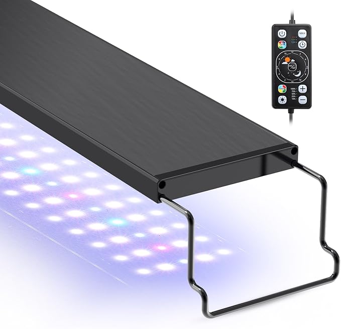 hygger Aquarium LED Light Fish Tank Full Spectrum Lighting with 24/7 Day-Night Cycle Mode & Auto On/Off Timer, 7 Colors Options, Dimmable, Extendable Bracket for 24~30in Freshwater Tank hygger