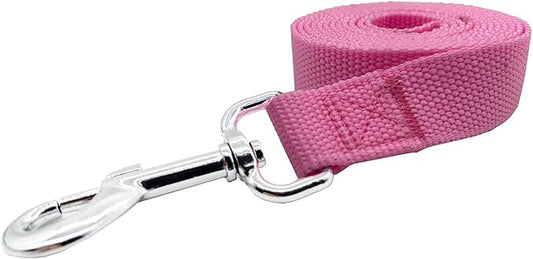 Nylon Dog Training Leash, Traction Rope, 4Ft /5 Foot /6 Feet Long, 5/8 inch 3/4 Inch 1 Inch Wide, for Small and Medium Dogs (3/4'' x 4 F, Pink) - PAWPICO