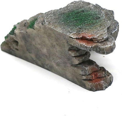 Gecko Hide Shale Scape Step Ledge, Reptile Cave Hideout Tank Accessories Decorations, Great for Reptiles, Amphibians, Leopard Gecko, Lizard, Frogs, Turtle (Small-B-7.3 * 4.4 * 3) relaqcc