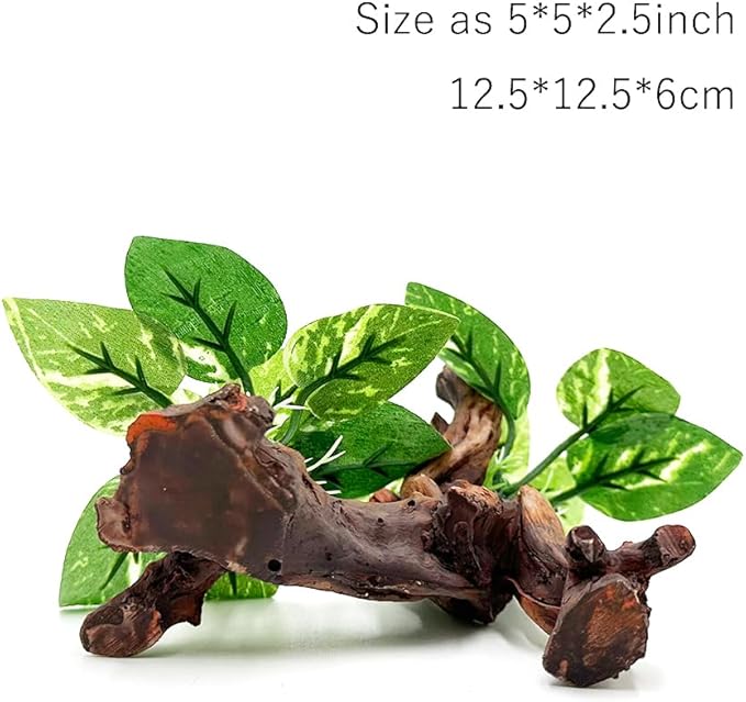 Smoothedo-Pets Fish Tank Decor Aquarium Decorations 5inch Mini Tree Ornaments Betta Silk Leaf pad Hammock Artifical Driftwood Cave Goldfish Bowl Accessories (Type-F) EnvironmentFriendlyArtificialPlasticPlantAquariumDecoration