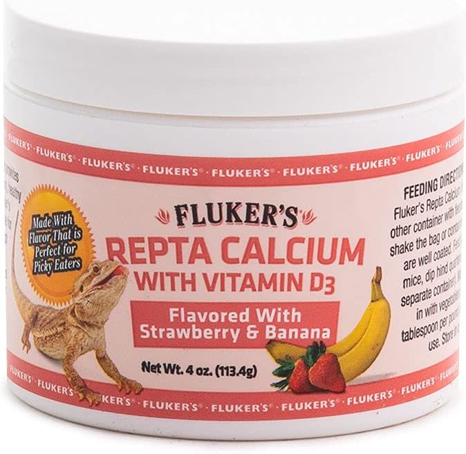 Fluker's Strawberry Banana Flavored Repta Calcium with Vitamin D3, 4 oz Flukers