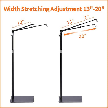 76" Stretching Adjustment Dual Reptile Lamp Stand Hang 8 Lbs Very Sturdy, Reptile Heat Light Stand Brooder Lamp Support, Grow Light Stand, Turtle Tank Light Stand, Aquarium Light Stand msgglun