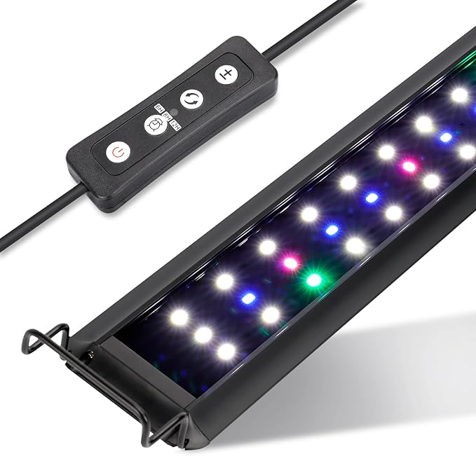 hygger 29W Full Spectrum Aquarium LED Light with 10 Levels Brightness, White Blue Red Green LEDs,6H8H12H Timer,RGB Light for 36~44IN Freshwater Fish Tank, Aquatic Plants Tropical Ornamental Fish hygger